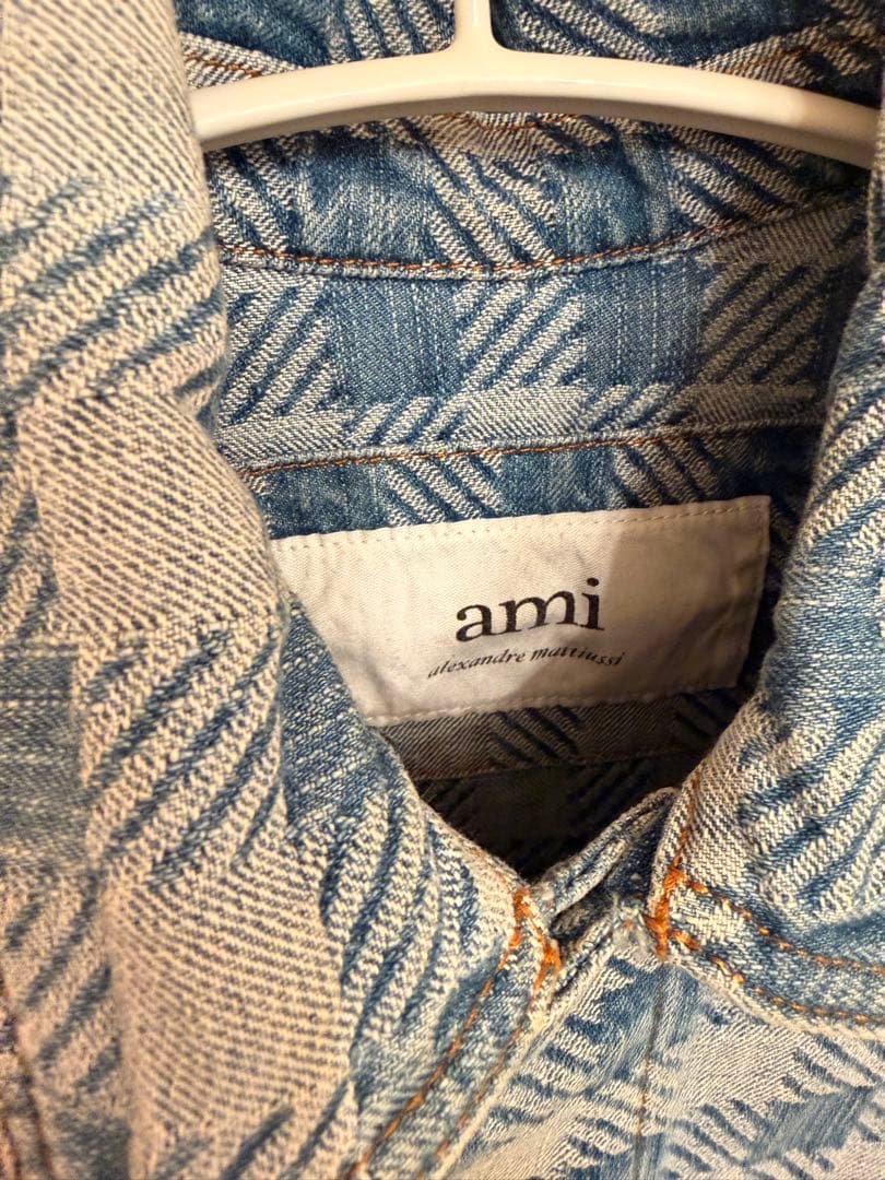 ami paris チェック柄 デニムジャケット