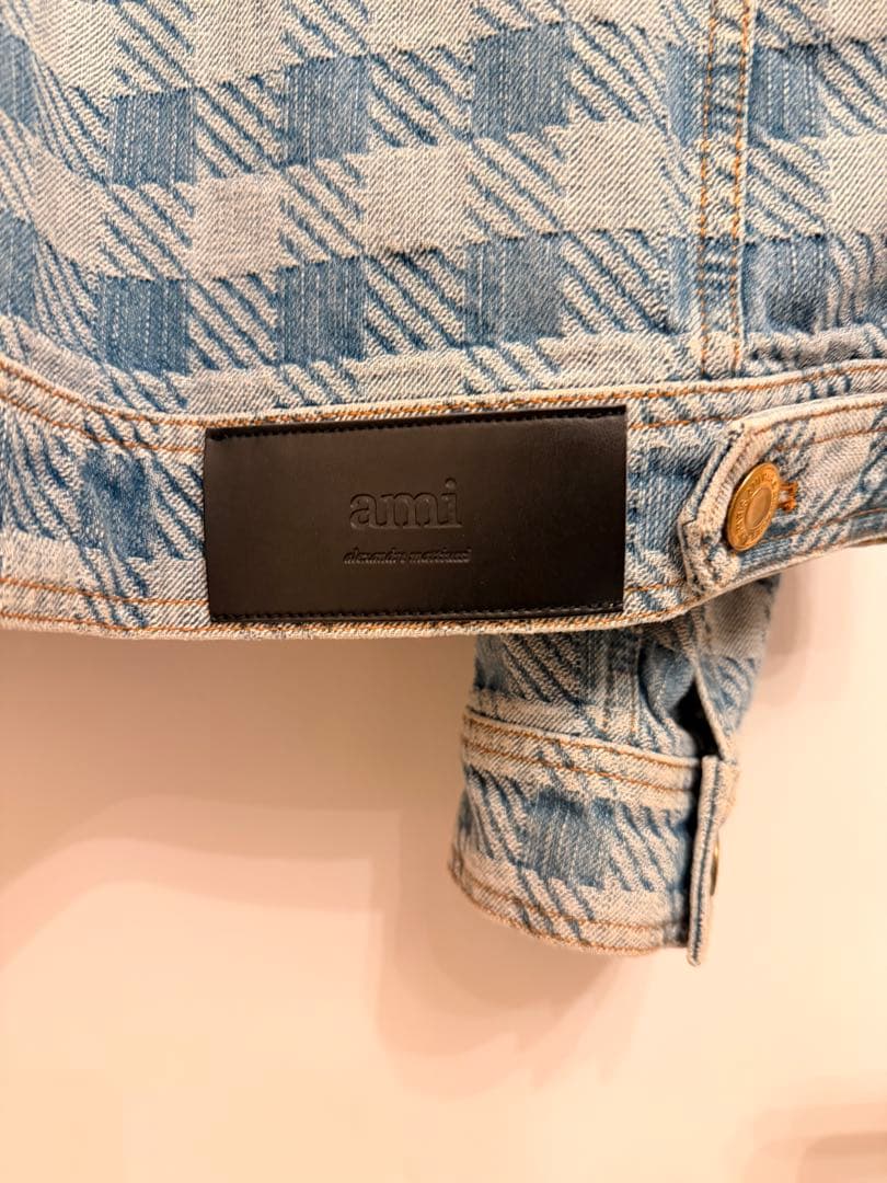 ami paris チェック柄 デニムジャケット