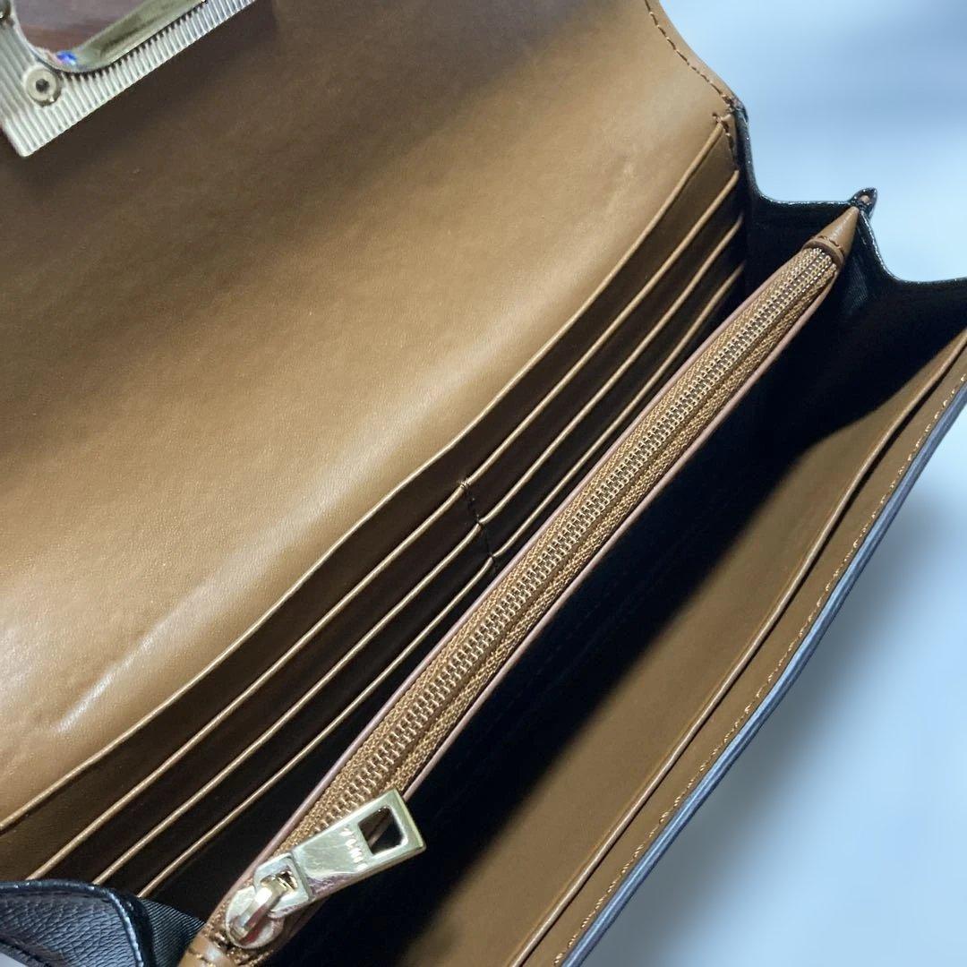 フルラ 長財布 黒ベージュ 美品