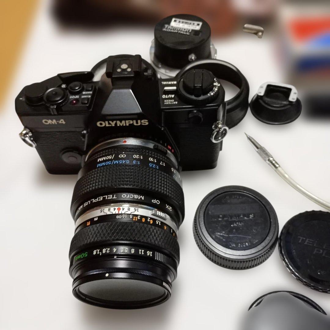 フィルムカメラ Olympus OM-4+ Auto- 50 f1.8+teleplus MC7