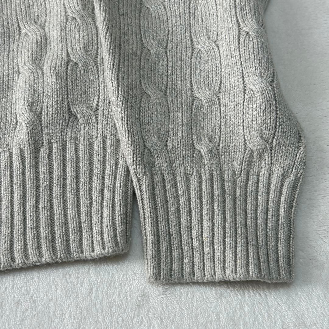 希少XL 90s ポロラルフローレン ポニー刺繍 ケーブルニット シルクゆったり