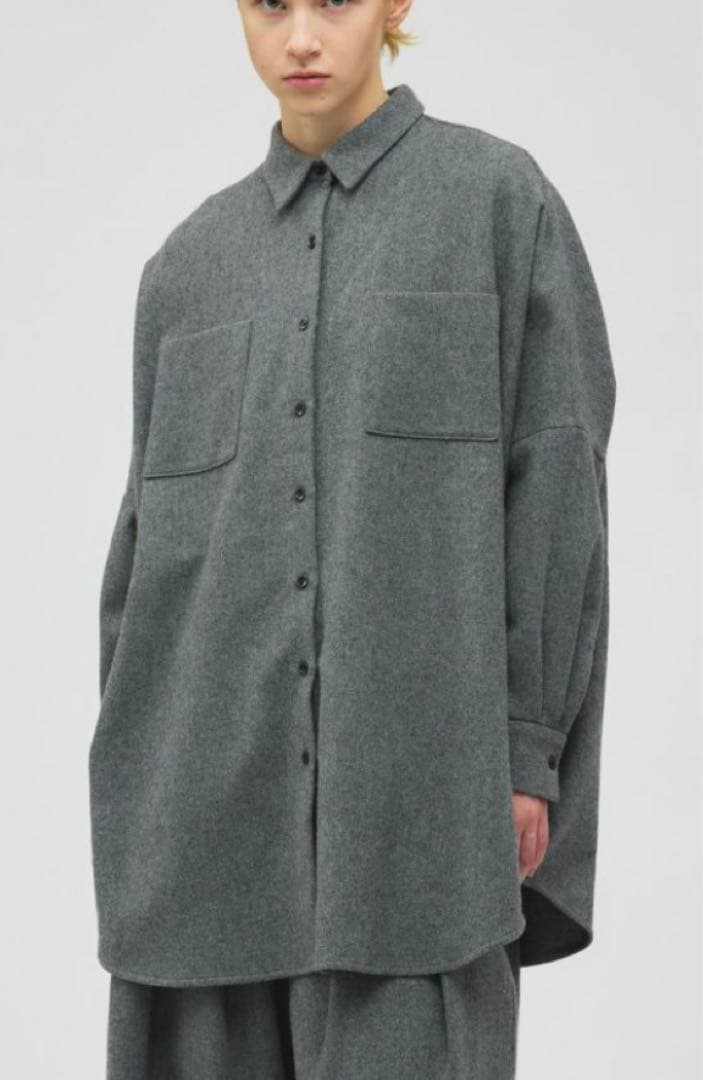 mizuiro ind ポケット付きワイドシャツ 羽織り 2025AW