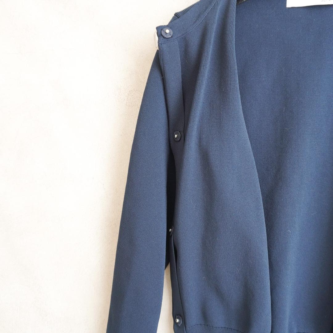 未使用級✨️ JENNE リッチビジューニットカーデ ネイビー S 上品 華やか