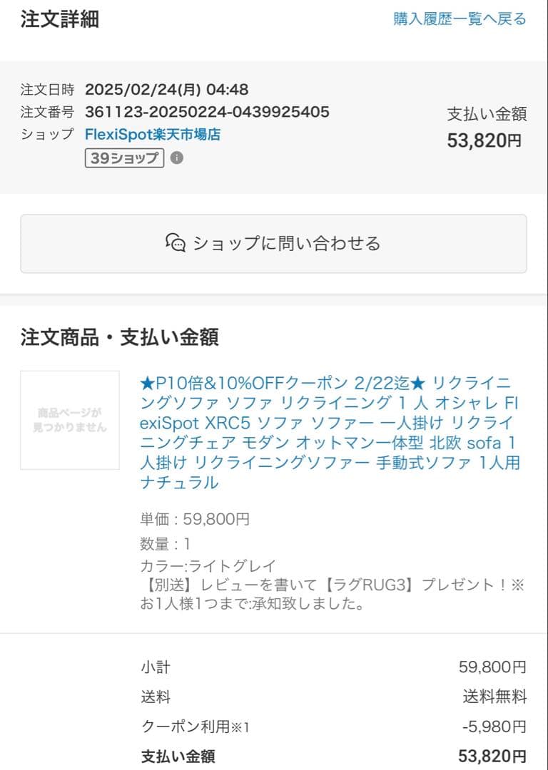 FLEXISPOT リクライニングチェア ソファー 1人 XRC5