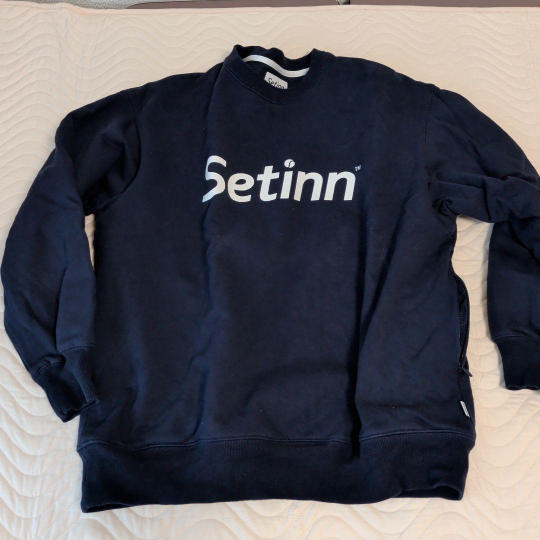 Setinn ネイビー ロゴ入りトレーナー