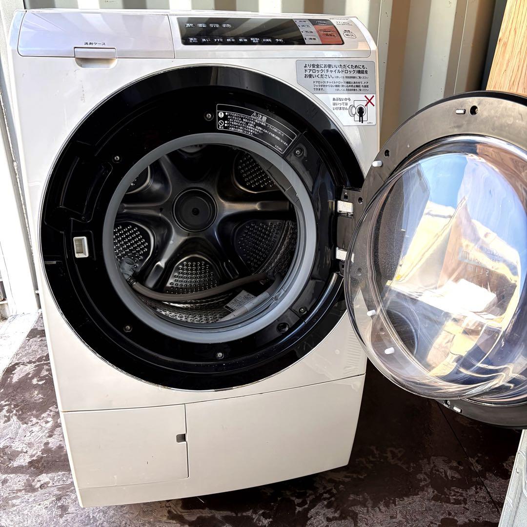 運搬取付無料！純正日立スタイリッシュパワフル大容量ドラム洗濯乾燥機！完動超美品！