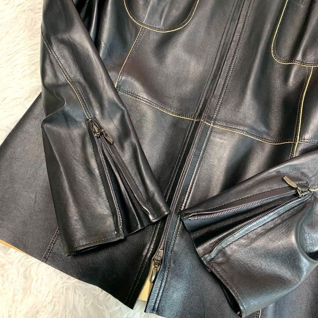 D77美品◆ARTICO【イタリア製/高級 羊革◆レザージャケット/ライダース】