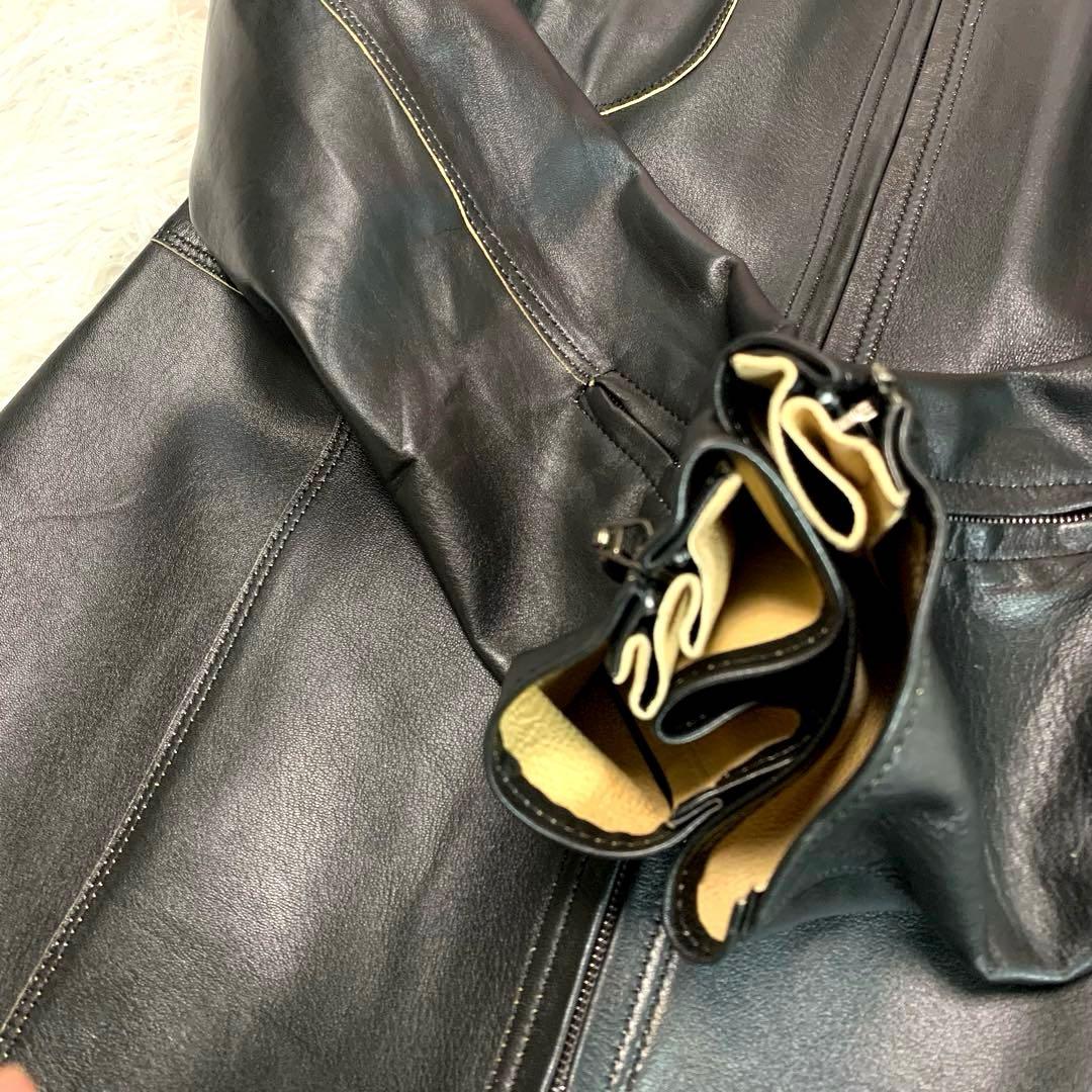 D77美品◆ARTICO【イタリア製/高級 羊革◆レザージャケット/ライダース】