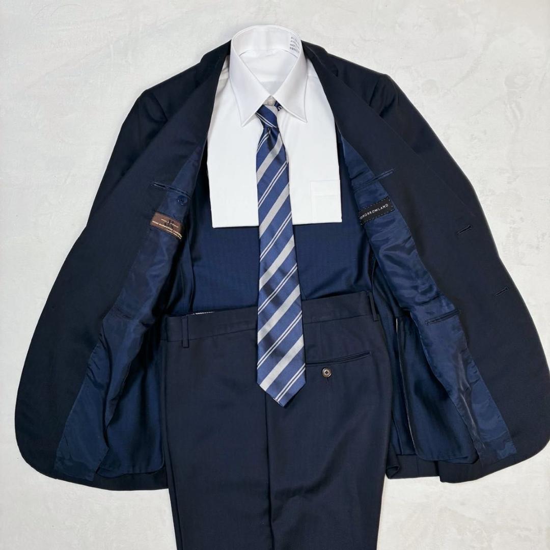 トゥモローランド スーツ セットアップ ストライプ カノニコ モヘヤ混 紺