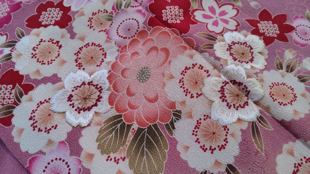 花柄振袖と帯セット