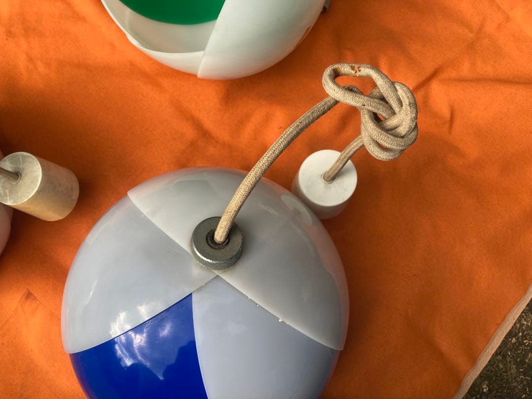 ３個！昭和レトロ レトロポップチューリップ型の電気傘 ライト。ナショナル。