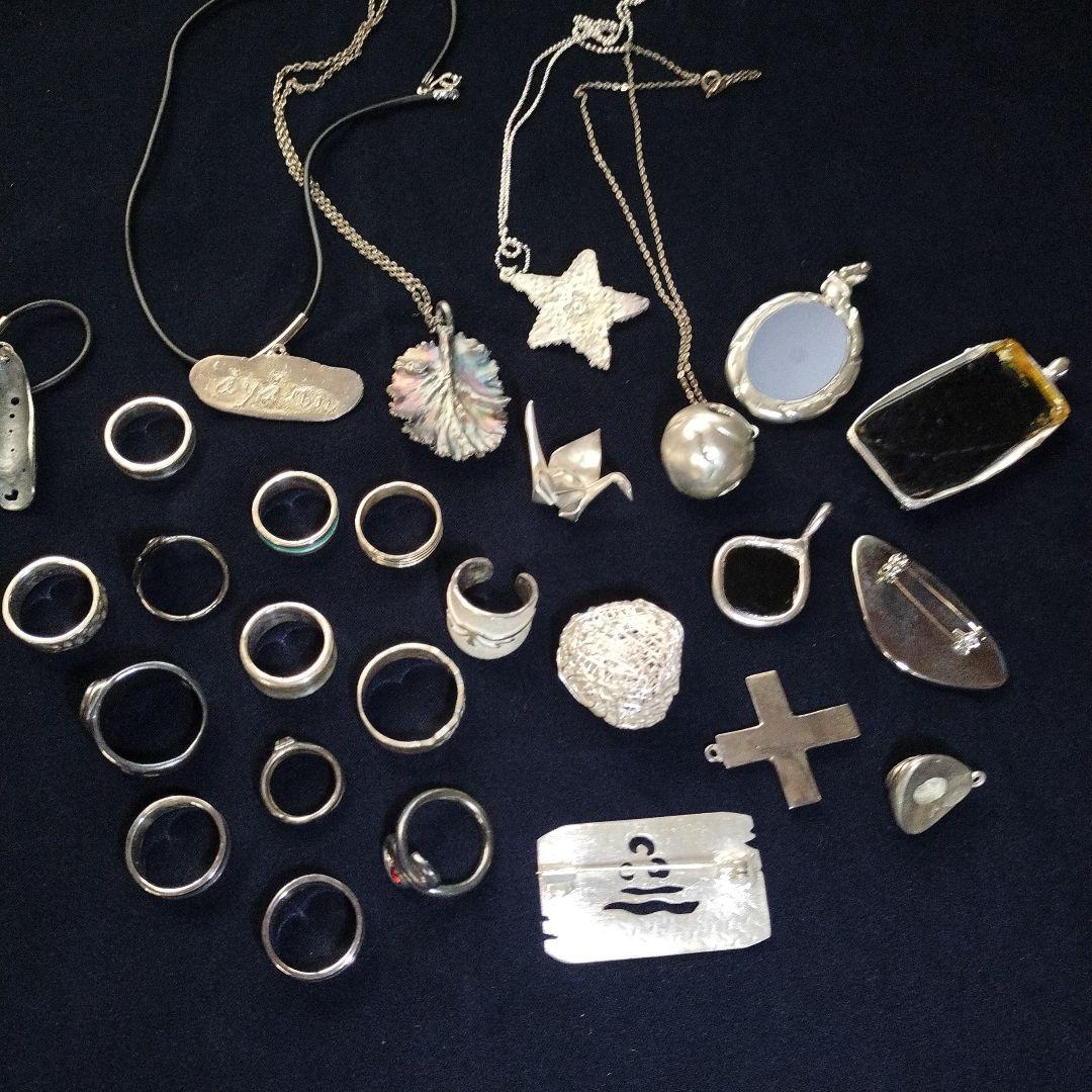 シルバーリングとペンダントセットハンドメイドまとめ売り