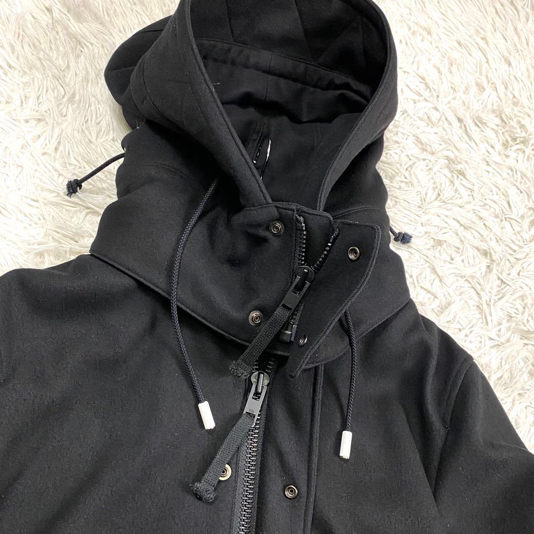 極美品✨ザリラクス ウールモッズコート 2way ブラック 46 実寸L相当