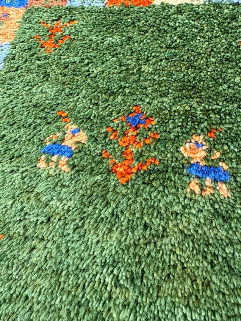 光*様 イラン製 手織りギャッベ 3枚セット 緑×ベージュ×赤 幸せの木 ウール