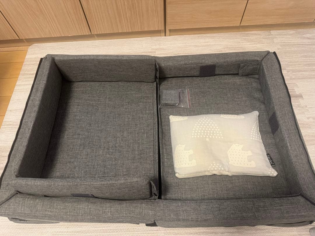 farska コンパクトベッドFREE メランジグレー 折りたたみベビーベッド