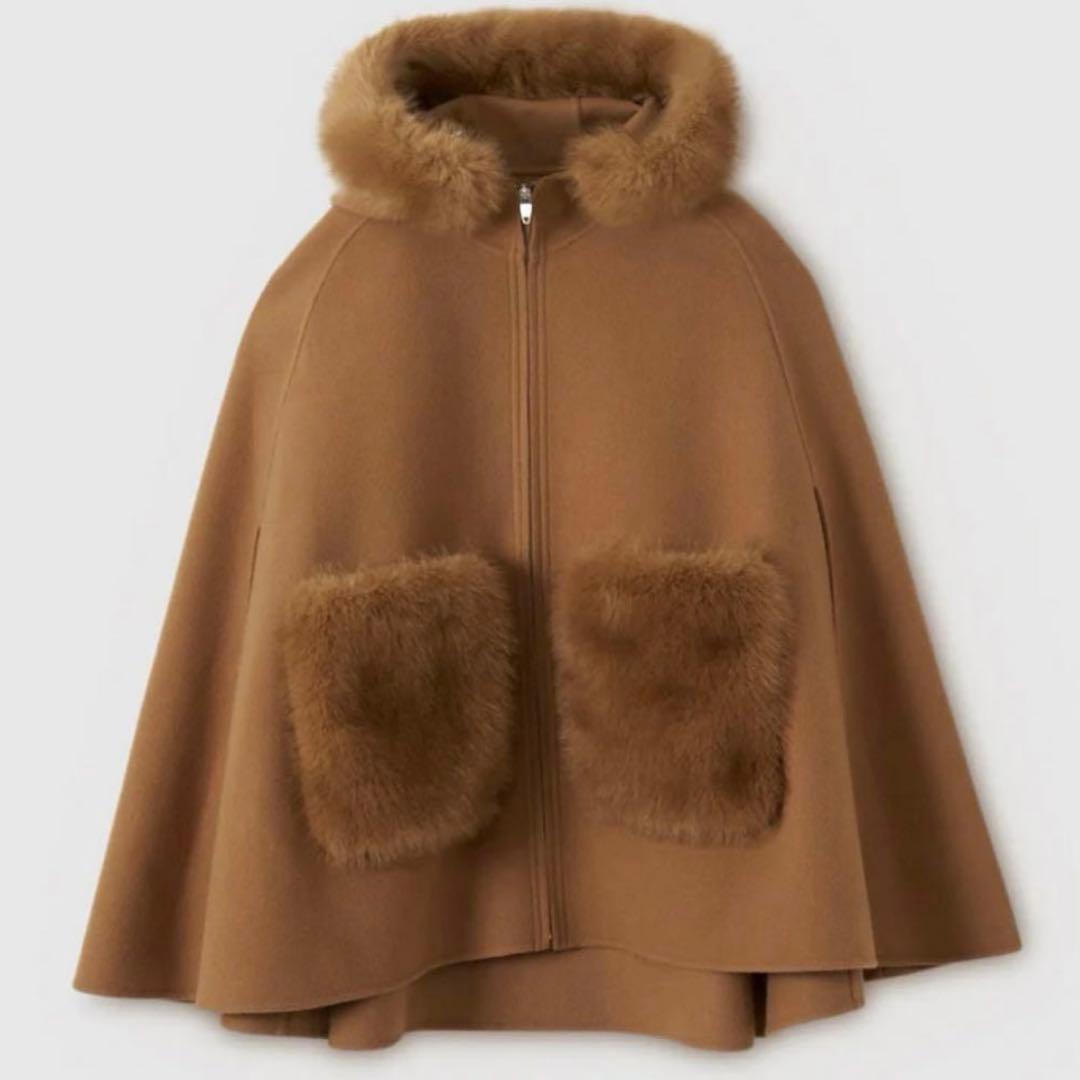 eimyistoire ファーポケットマントコート ブラウン