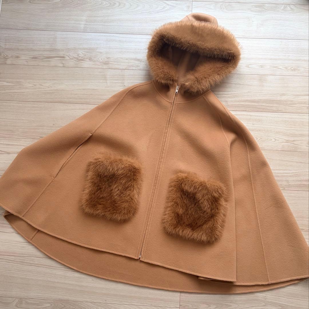 eimyistoire ファーポケットマントコート ブラウン