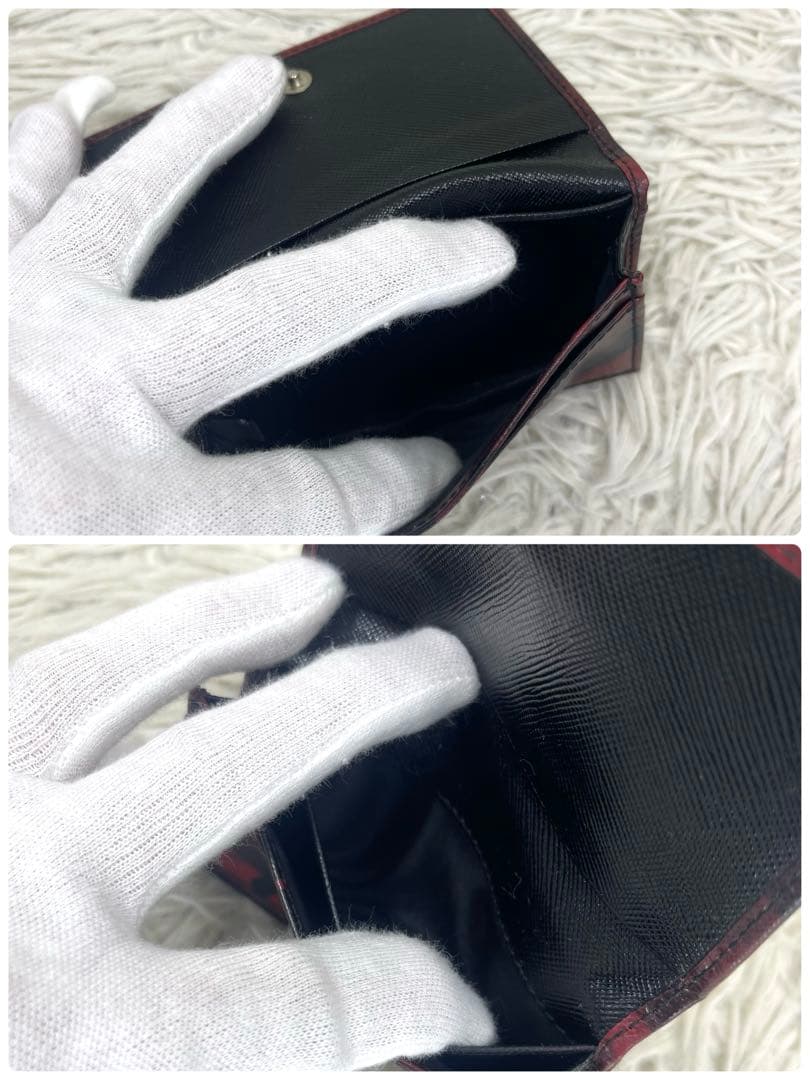 PRADA プラダ　カードケース　三角ロゴプレート レザー　カモフラ