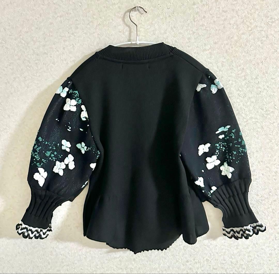 美品♡malamute マラミュート紫陽花モチーフ　ジャケット　黒