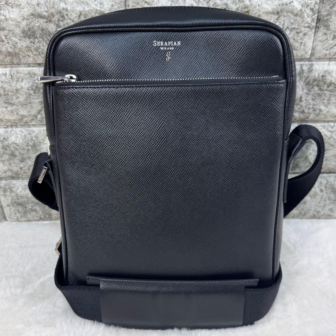 未使用 SERAPIAN セラピアン サフィアーノ レザー ショルダーバッグ