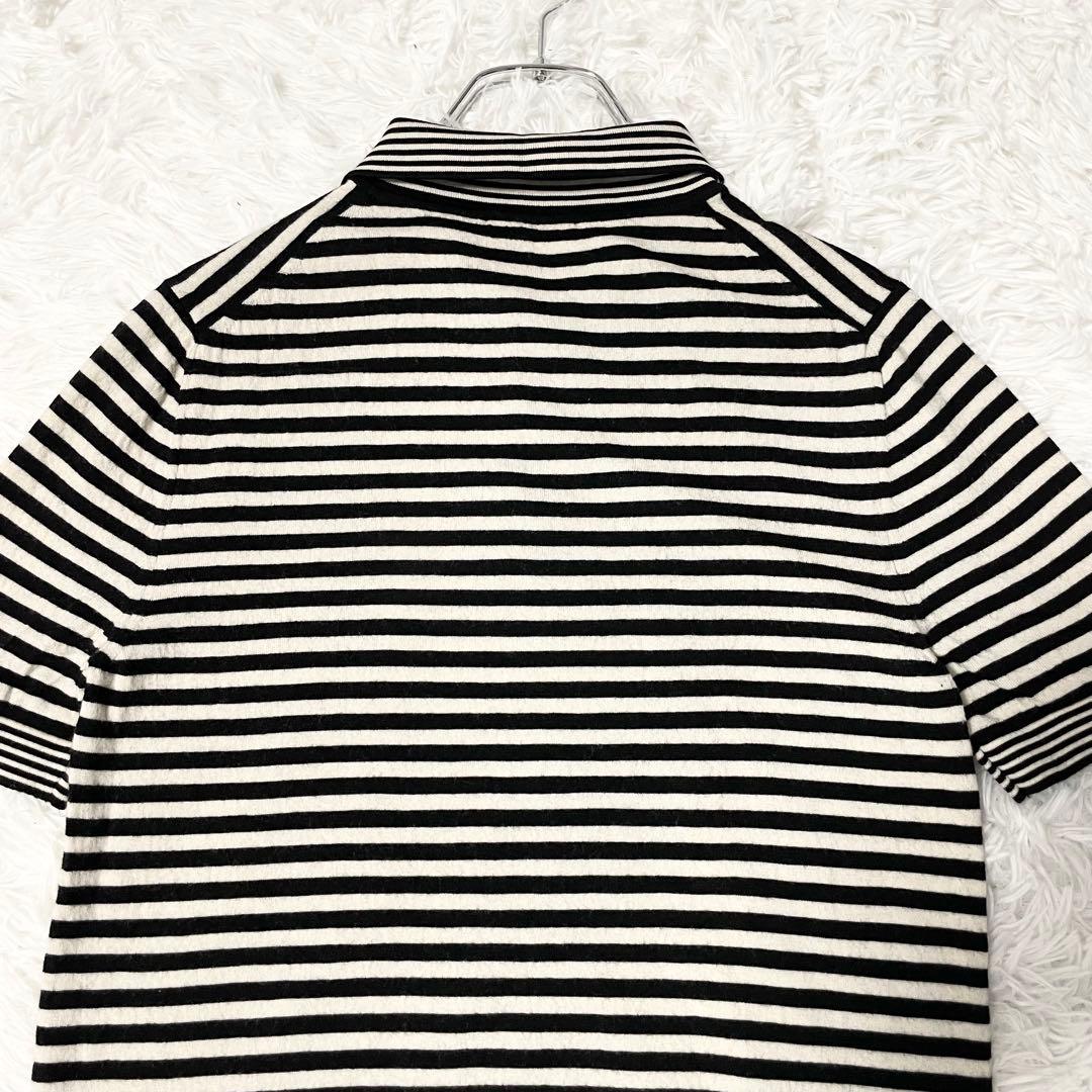 【美品】Dior 18ss BEE刺繍入り ボーダー ニットポロシャツ S