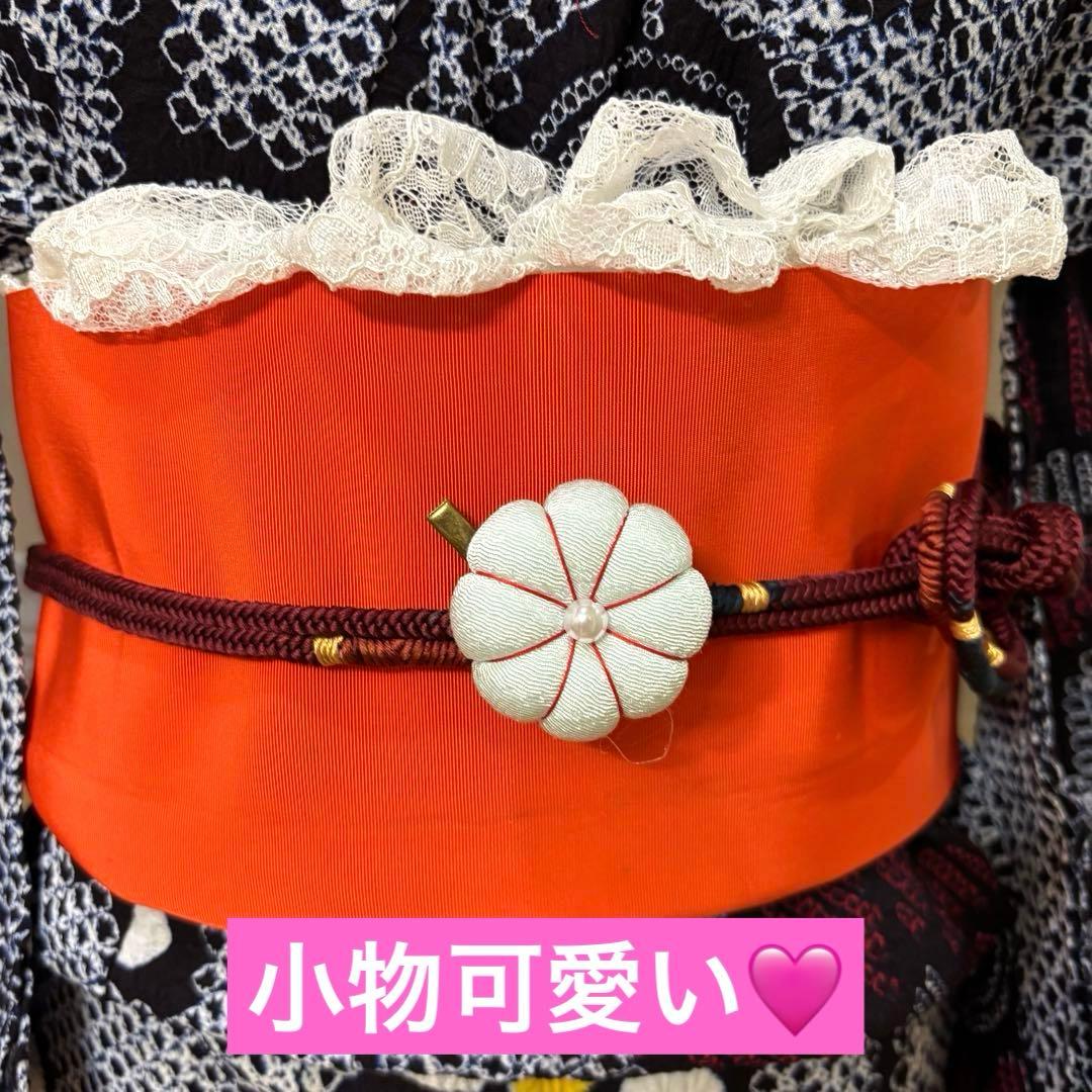有松鳴海絞り伝統工芸❤️半幅帯レース つまみ細工ハンドメイド帯留め5点セット‼️秀品