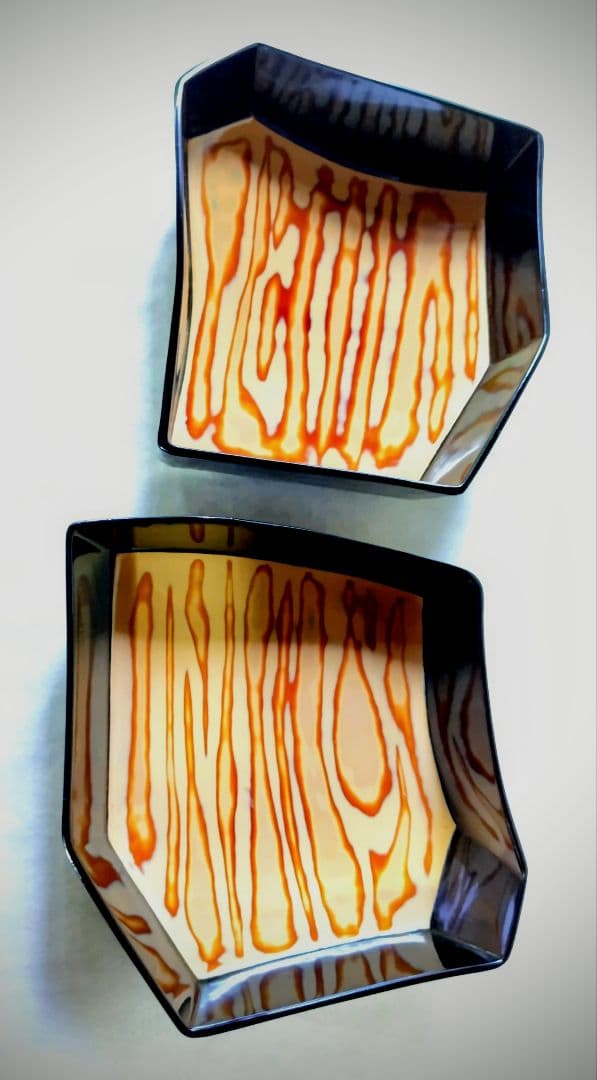 乾漆内堆漆菓子器 二点セット 未使用 新品同様