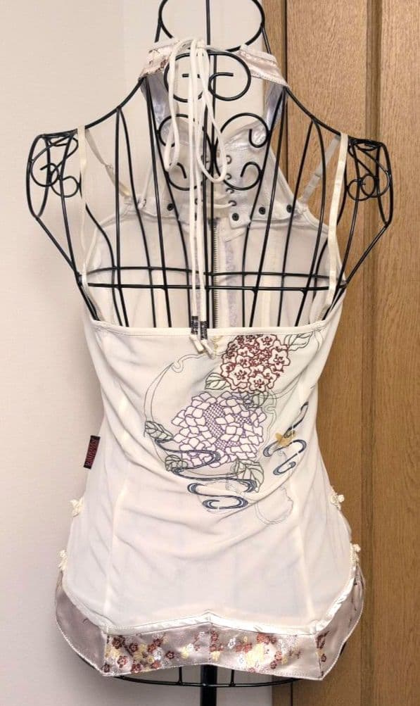 OzzOneste 和チャイナ ホルターネック ジップアップキャミソール