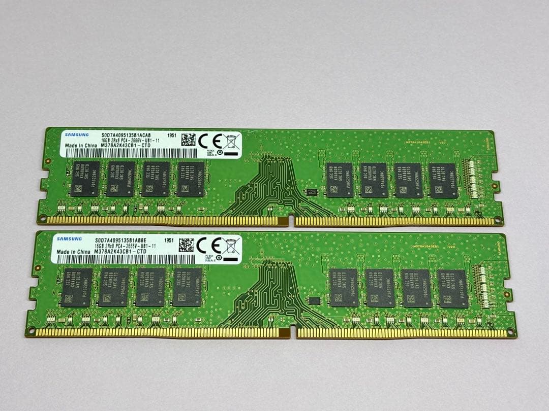 SAMSUNG DDR4 2666 16GBx2枚(合計32GB)