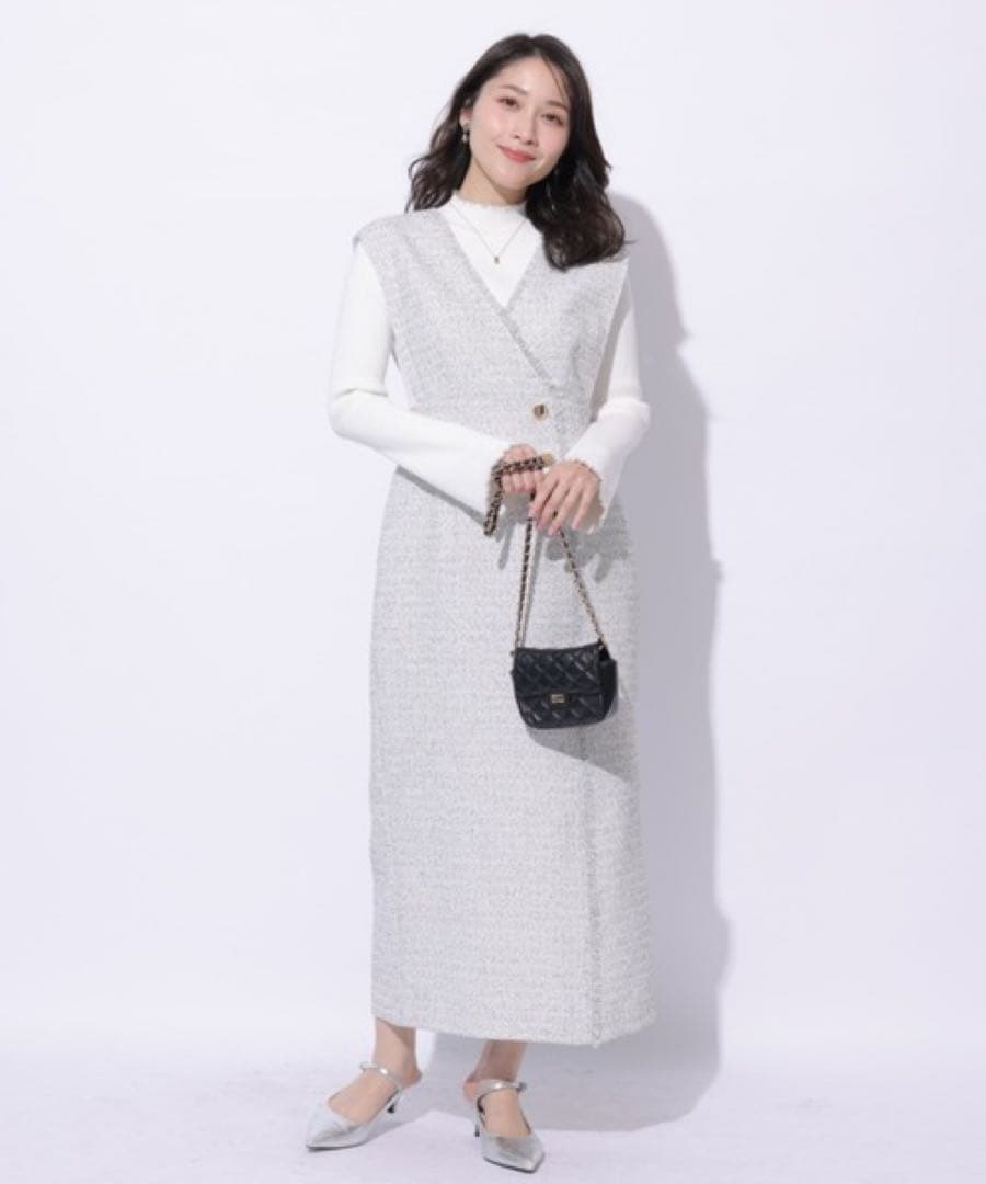 【Apuweiser-riche】ラップツイードジャンスカ　ワンピース