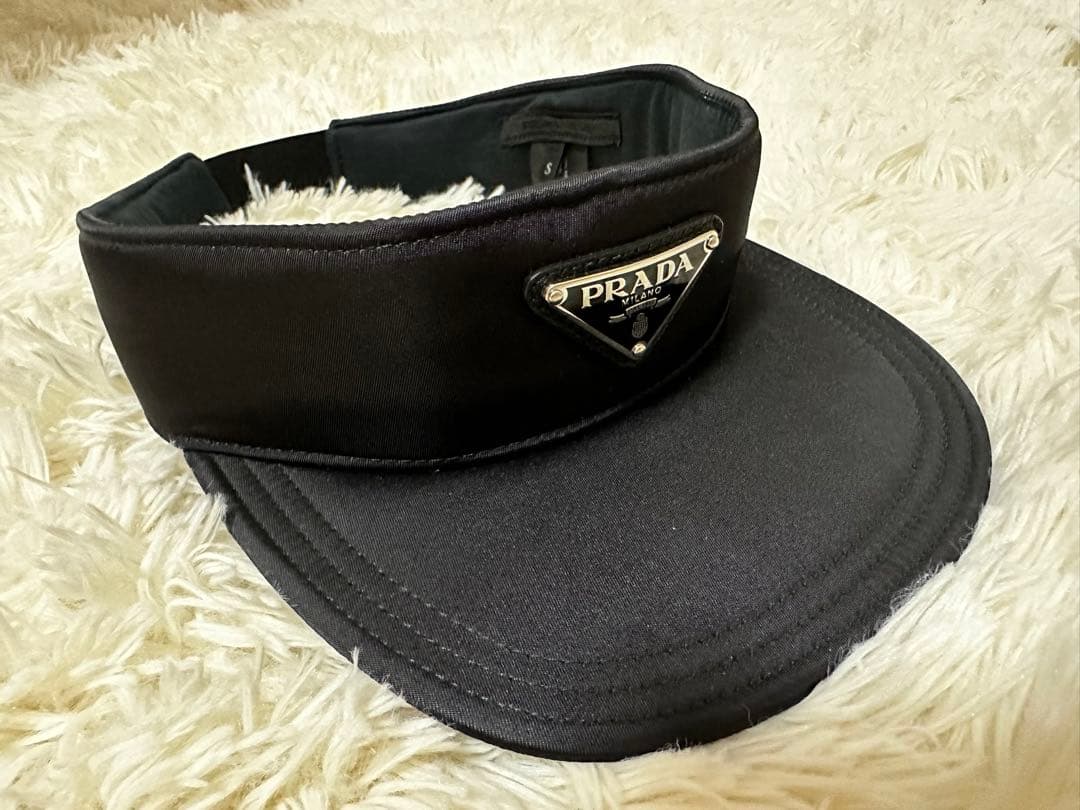 【美品】prada プラダ　サンバイザー　帽子　ブラック