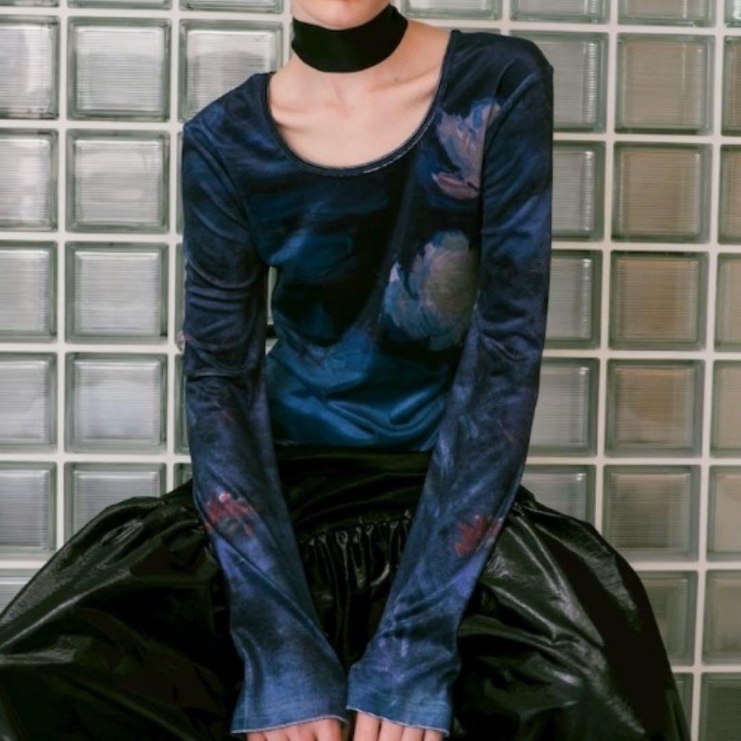 sahara　Velour Art Print Topベロアアートプリントトップ