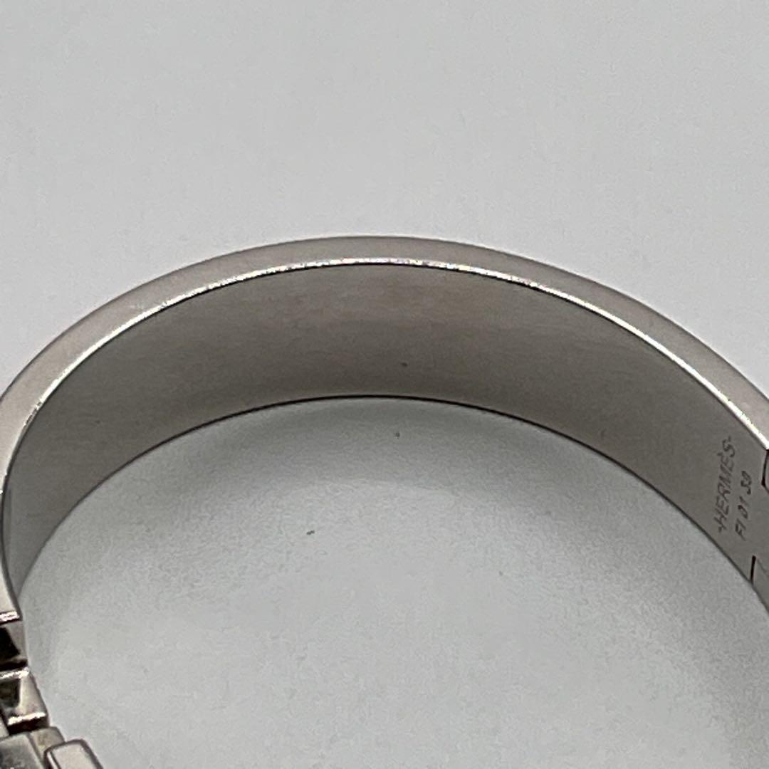 エルメス クイックH ブレスレット バングル オレンジ シルバー 箱付