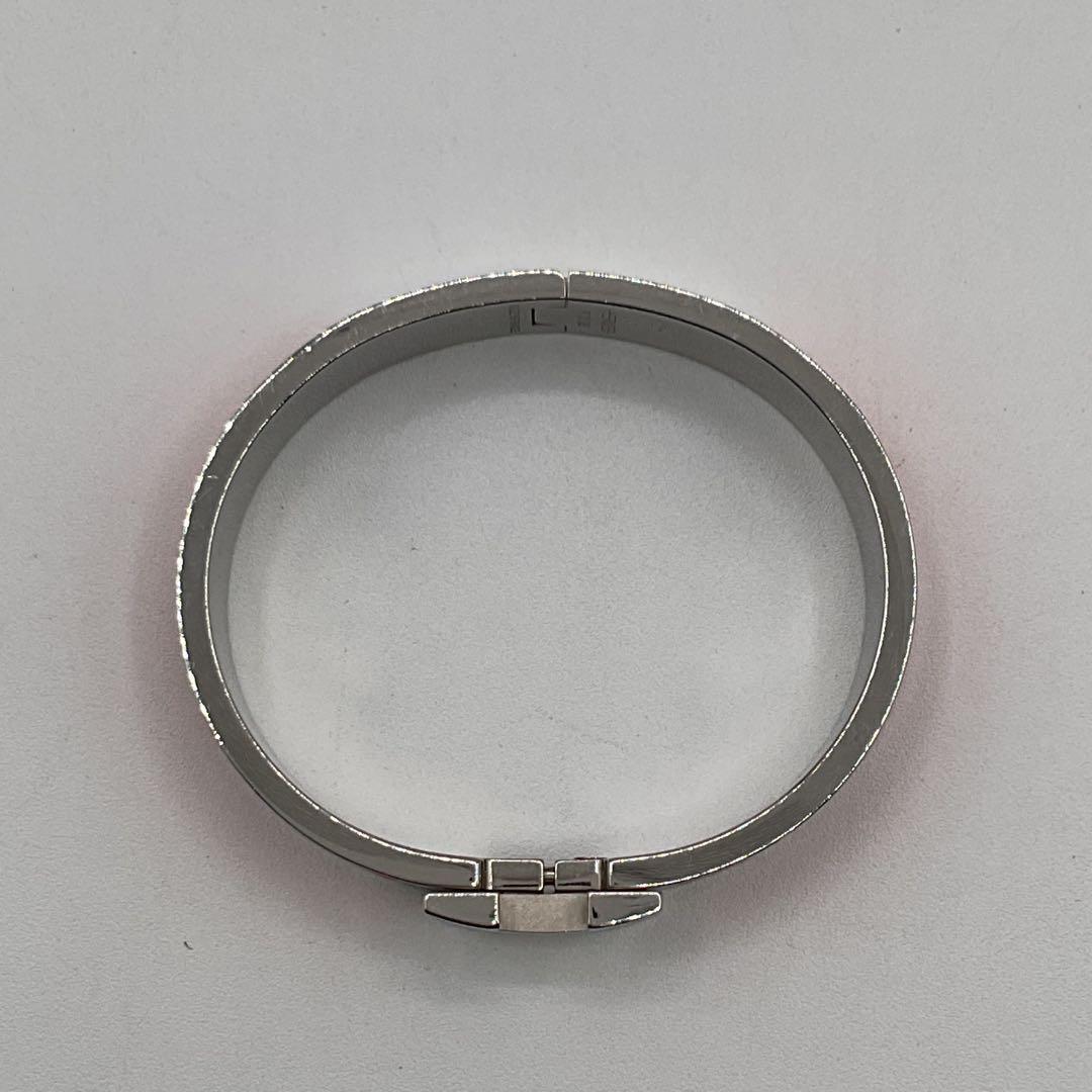 エルメス クイックH ブレスレット バングル オレンジ シルバー 箱付