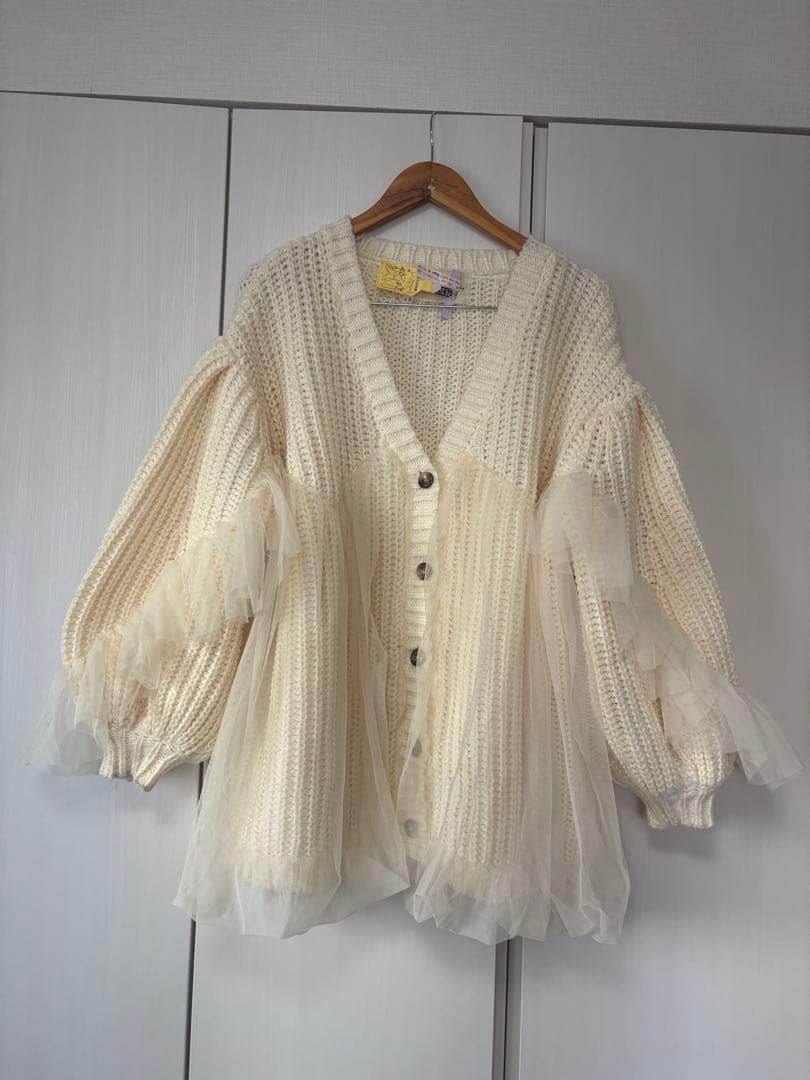 トップス Acka tulle knit cardigan