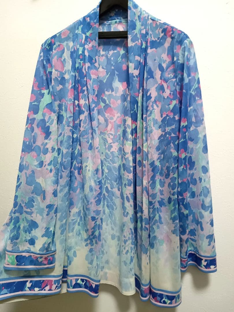 美品　レオナール　シースルーカーディガン　ゆったり40