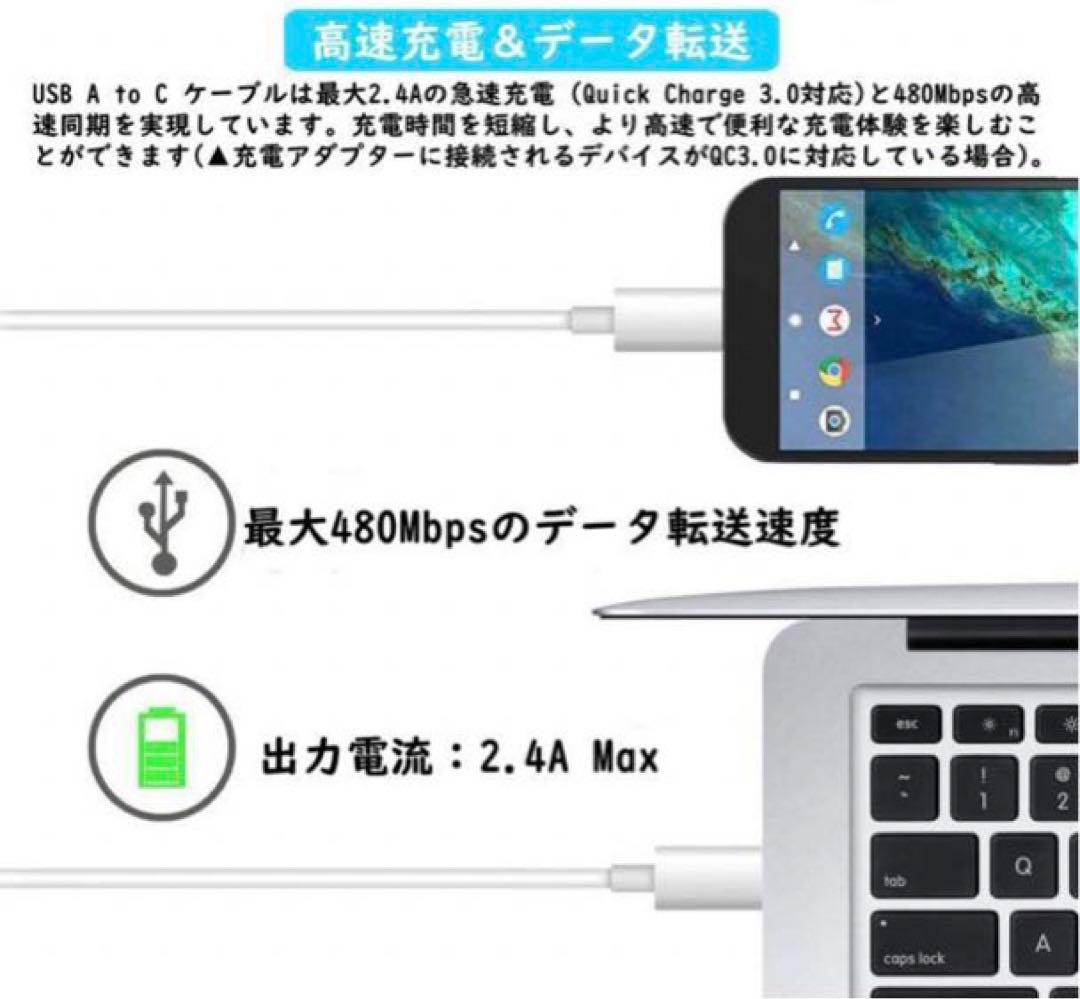 USB TypeCケーブル0.3m2本セットUSB C ケーブル