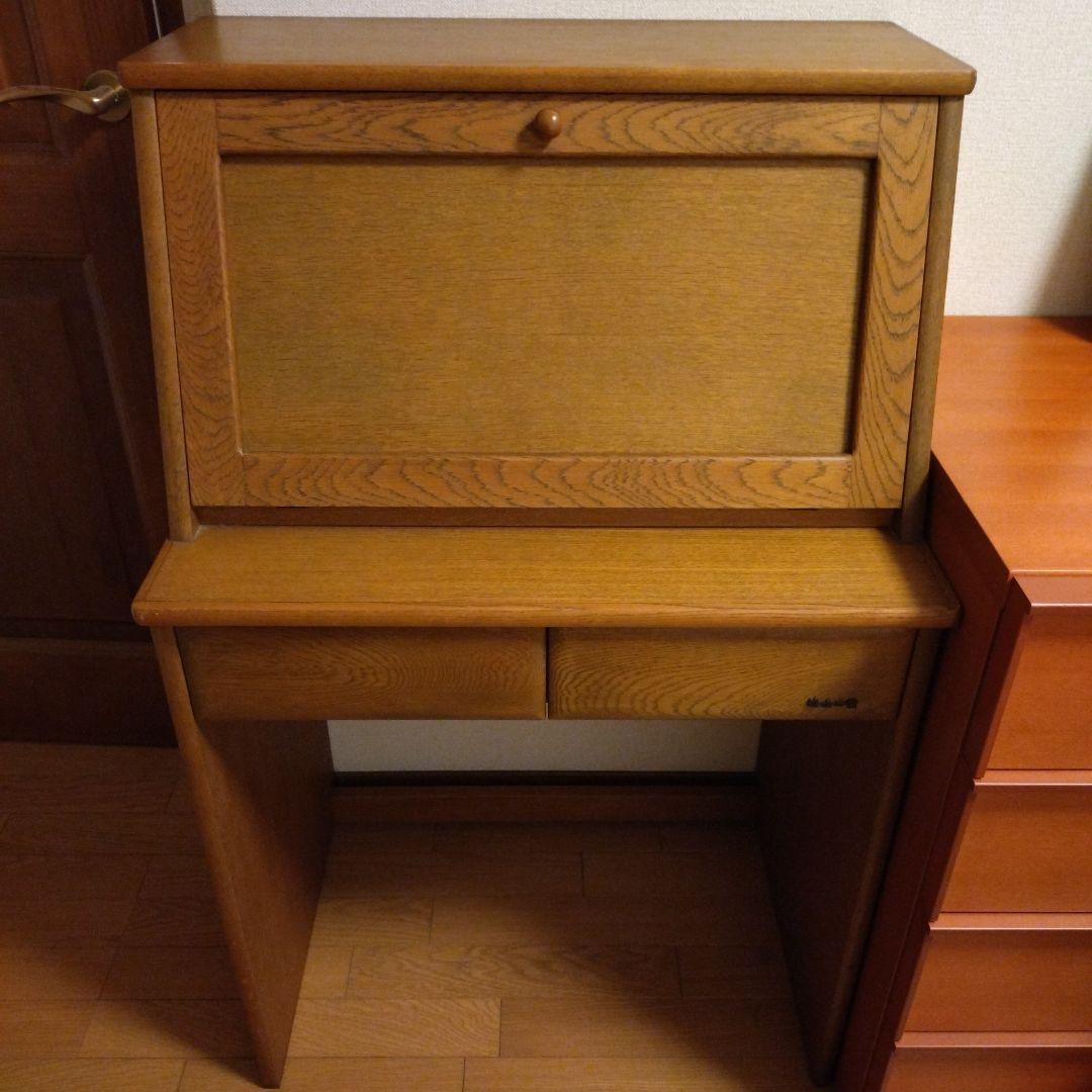 浜本工芸 木製 ライティングビューロー ライティングデスク 引出付き 学習机 机