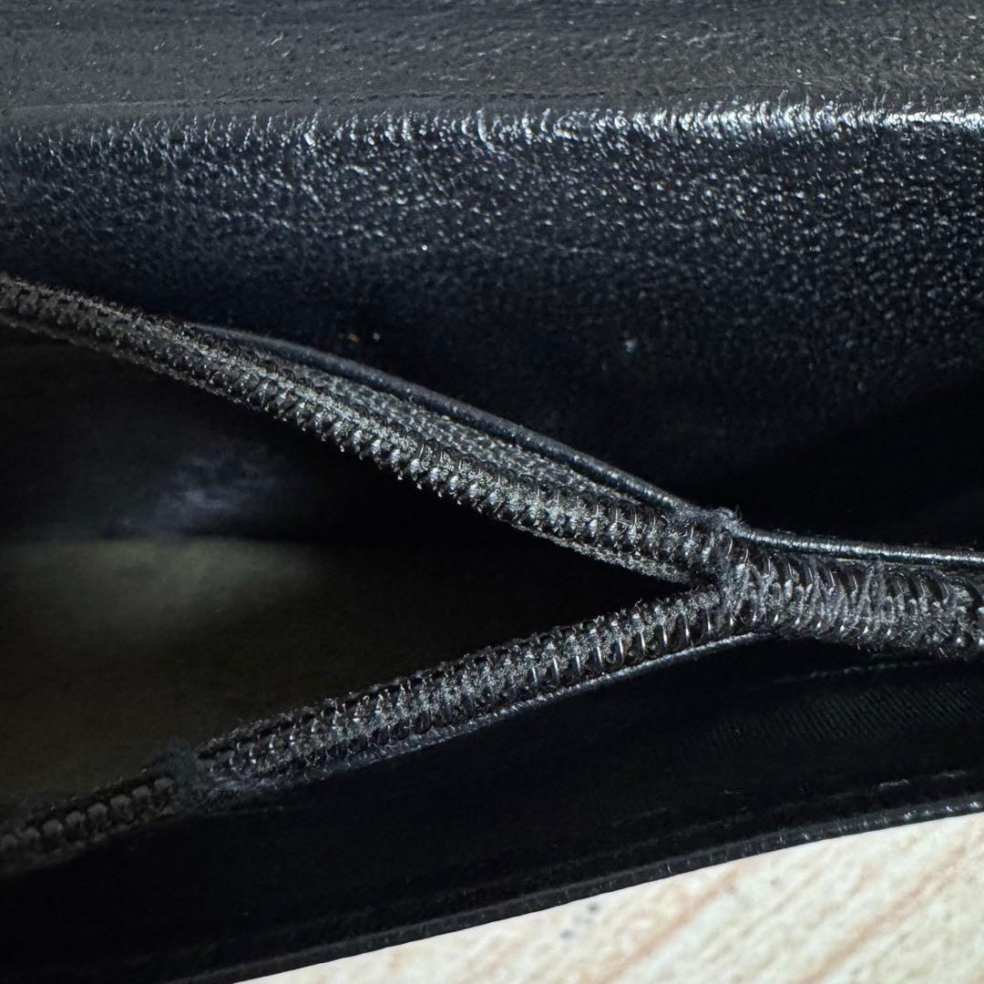 CHANEL ブラック レザー 長財布 ココマーク ジャンク