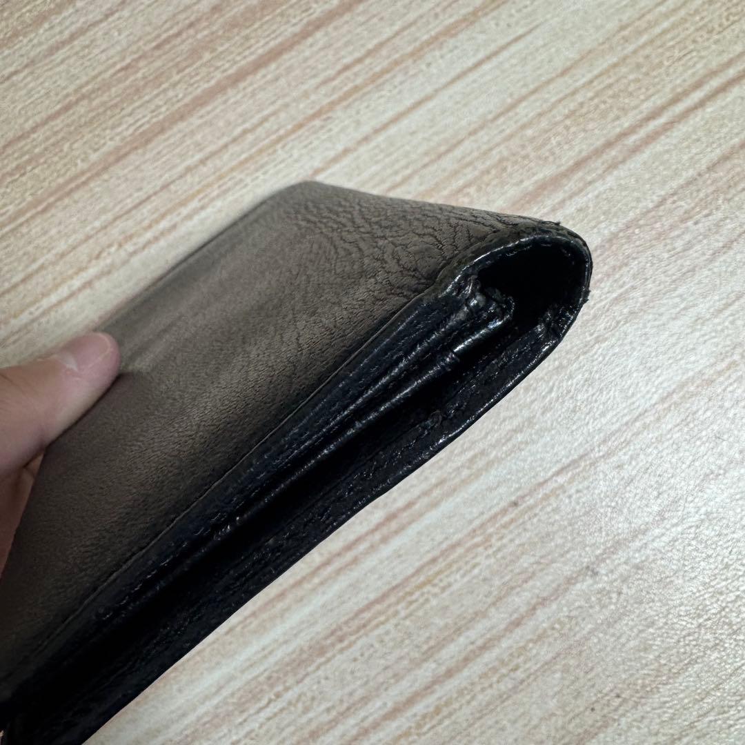 CHANEL ブラック レザー 長財布 ココマーク ジャンク