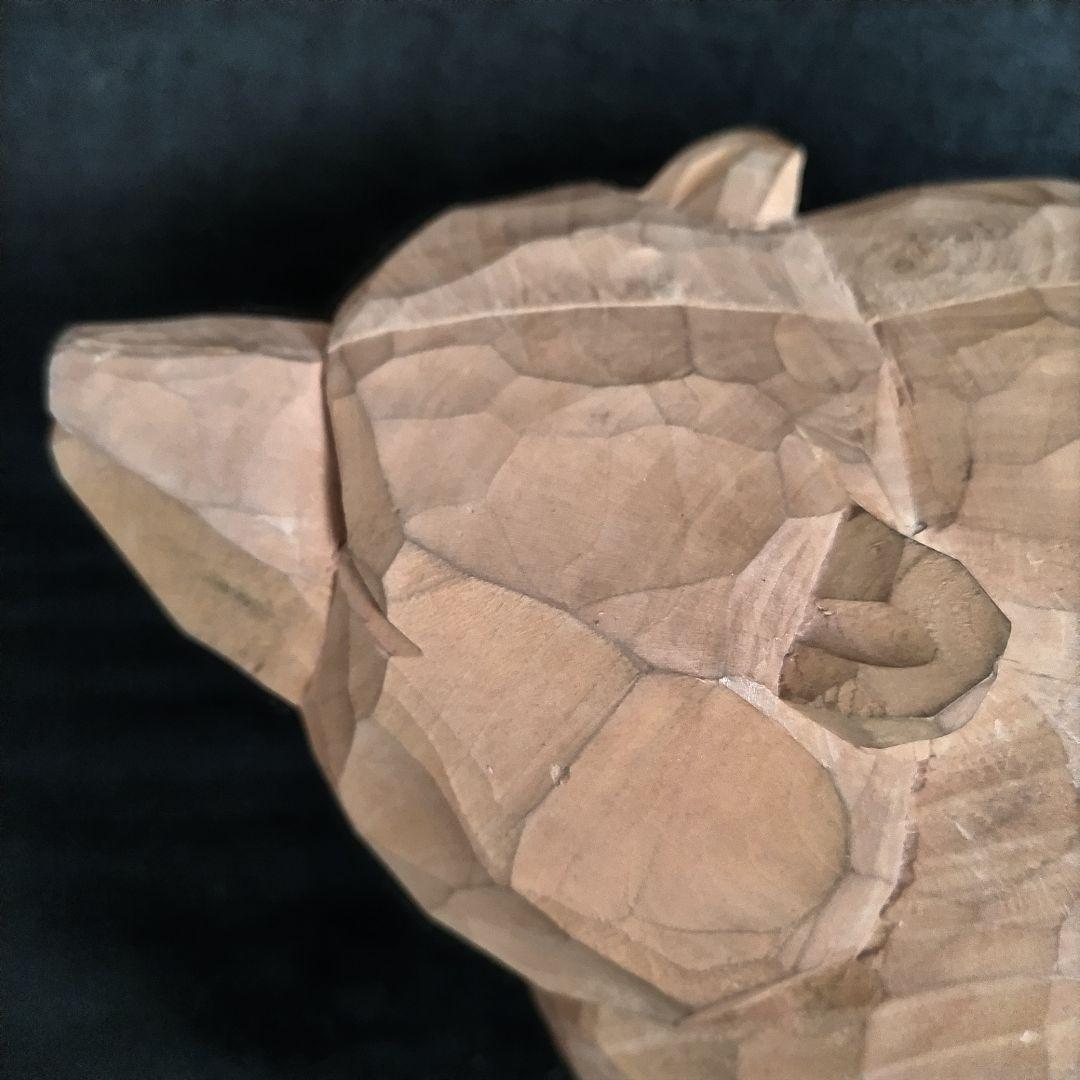 八雲 柴崎重行 彫刻熊 サイン 志 1990 木彫り 熊 鑑定書無し