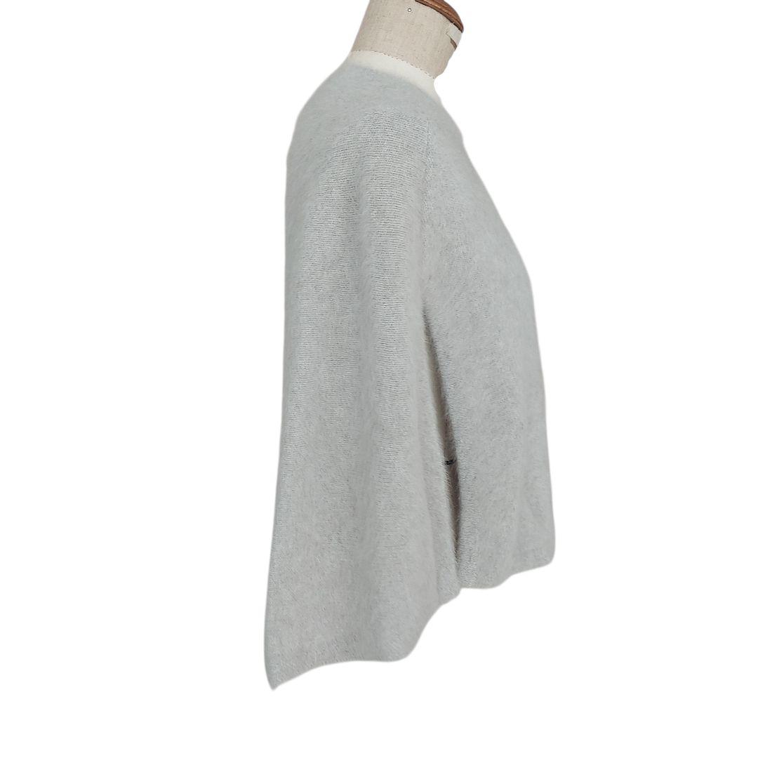 美品✨BEARDSLEY ファーニットポンチョ　ライトグレー