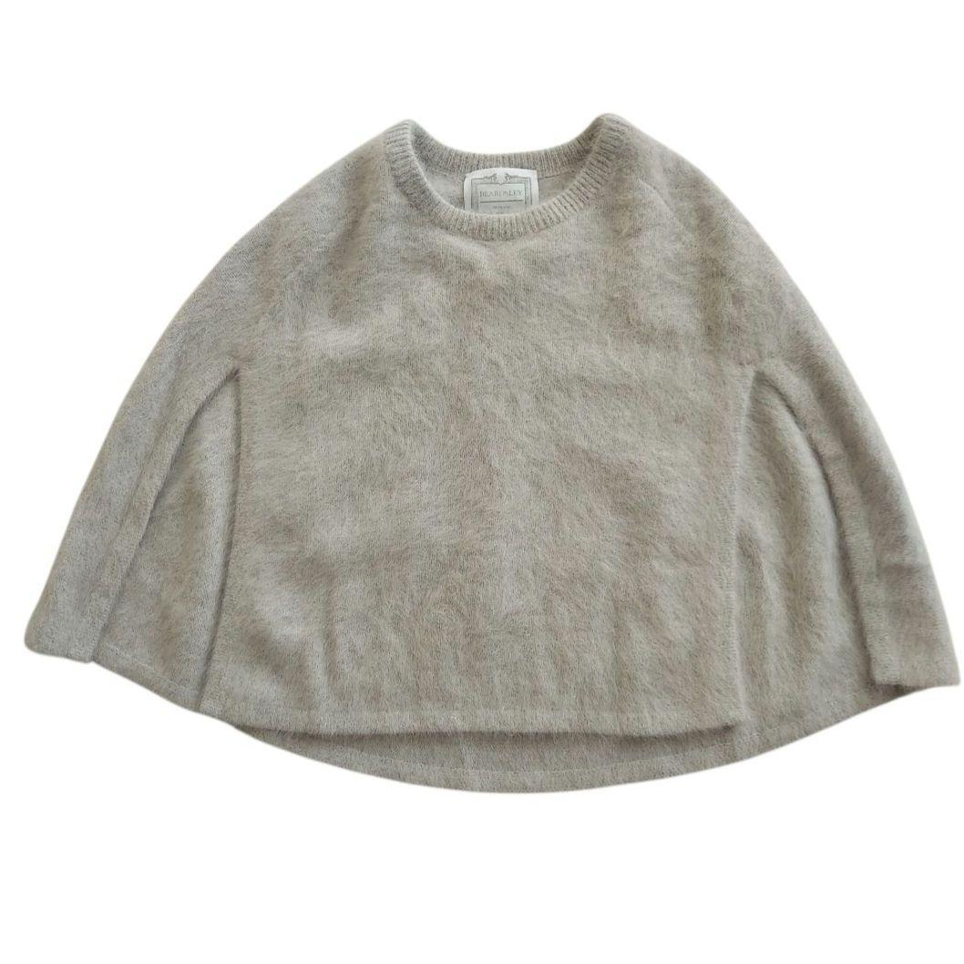 美品✨BEARDSLEY ファーニットポンチョ　ライトグレー