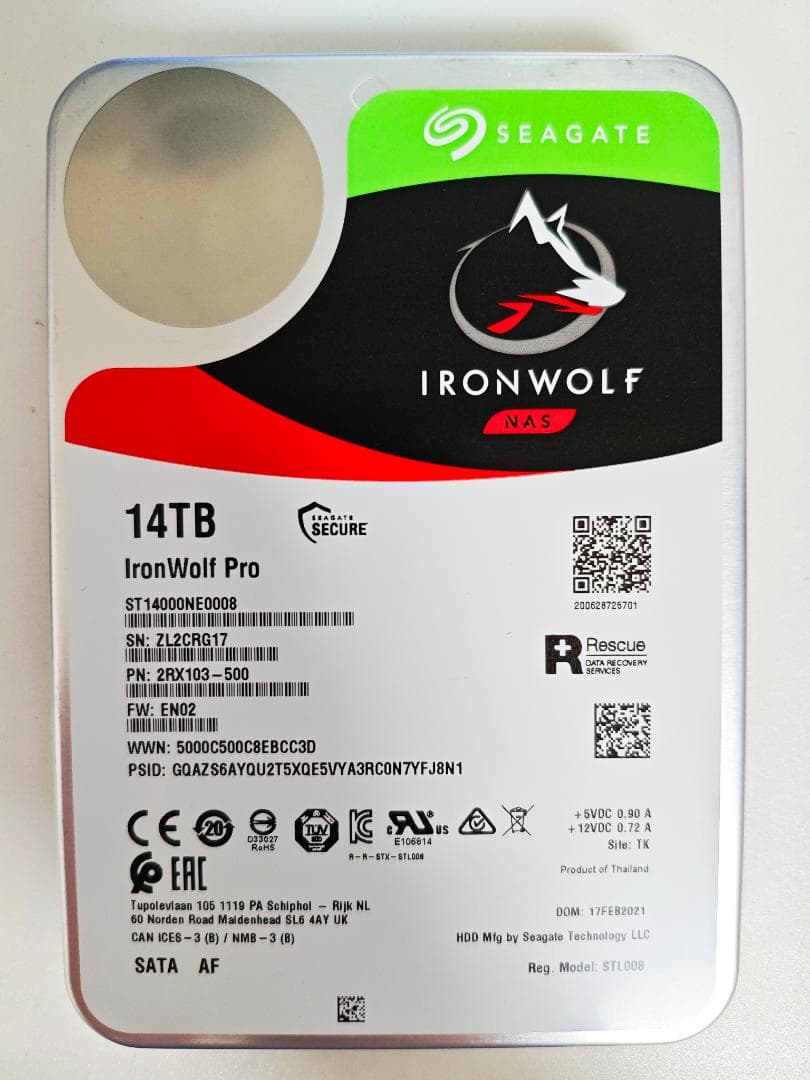 Seagate 3.5インチ内蔵HDD 14TB 2台セット