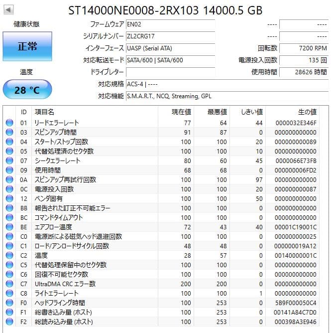 Seagate 3.5インチ内蔵HDD 14TB 2台セット