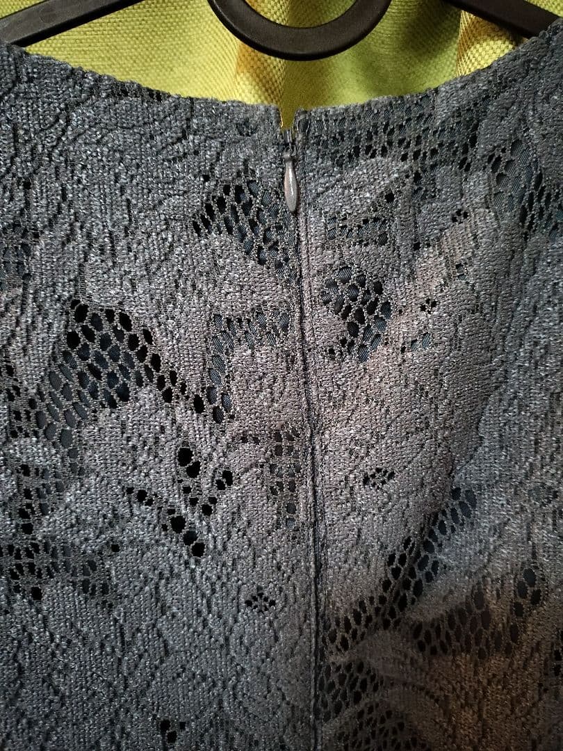 【試着のみ】AIMERエメ ジャカードレース袖付きタイトミモレ丈パーティドレス