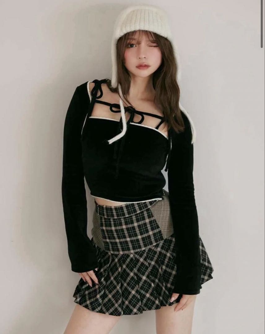 スカート ANDMARY Coco check pleats skirt S