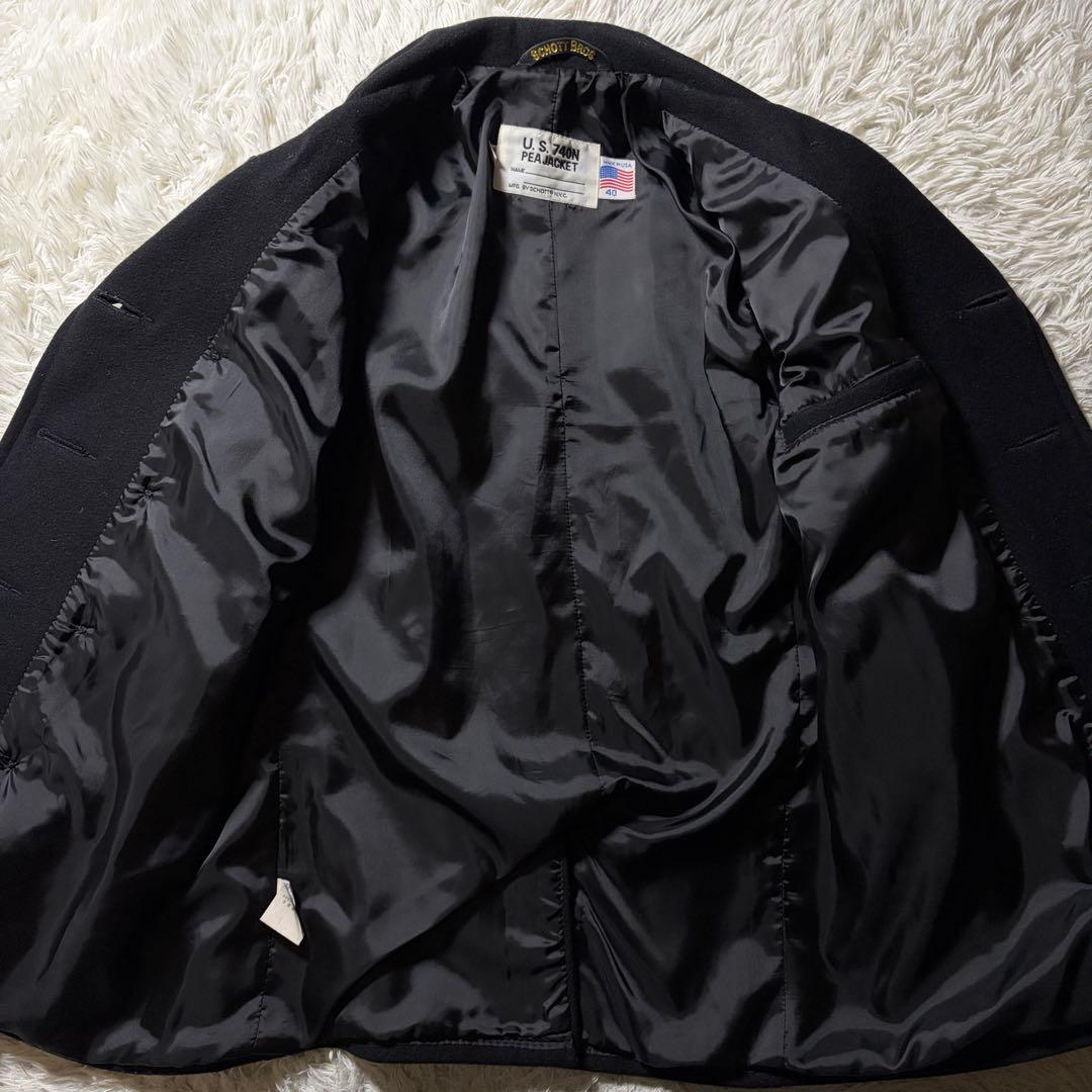 美品■schott ピーコート　753US ネイビー USA製　40