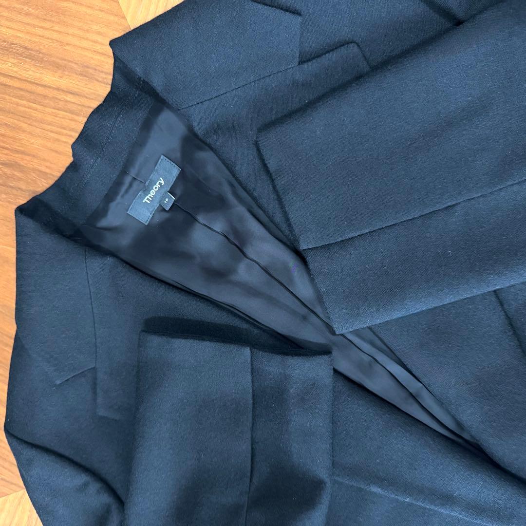 セオリー Light Saxony 2 テーラードジャケット 黒ブラックウールL