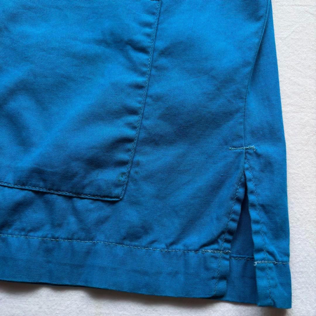 ヒルトン　ボーリングシャツ　半袖シャツ　ブルー　ヴィンテージ　古着　サイズ34
